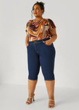 Plisse Swirl Print Top