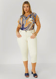 Plisse Swirl Print Top