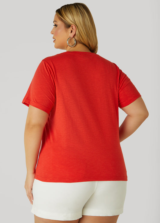 Sequin Leaf Applique Tee