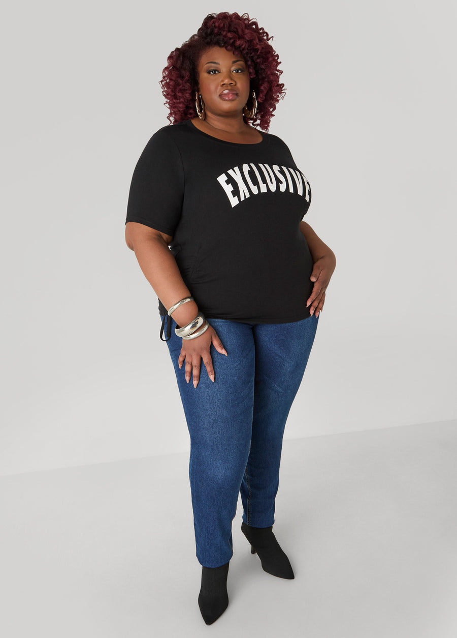 Plus Size Exclusive Graphic Tee Plus Size T Shirt Plus Size Top