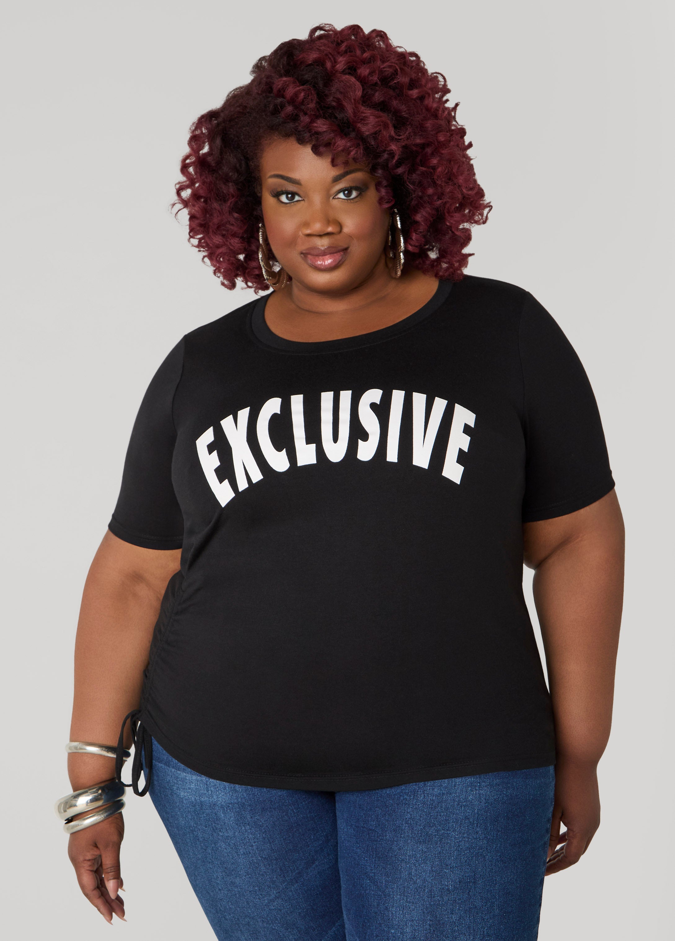 Plus Size Exclusive Graphic Tee Plus Size T Shirt Plus Size Top