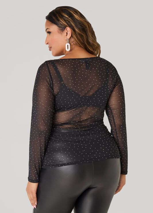 Studded Mesh Top