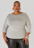 Plus Size Embellished Paneled Jersey Top