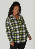 Plus Size Classic Plaid Shirt Plus Size Collared Shirt Long Sleeve Shirt