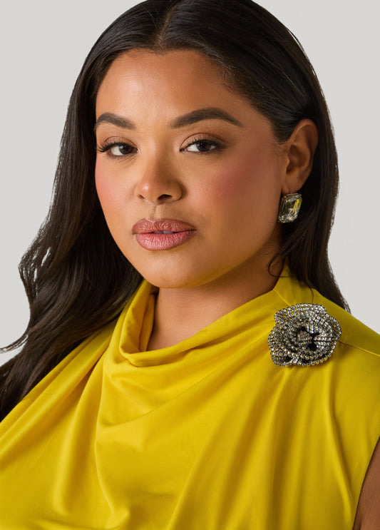 Crystal Rose Embellished Knit Top