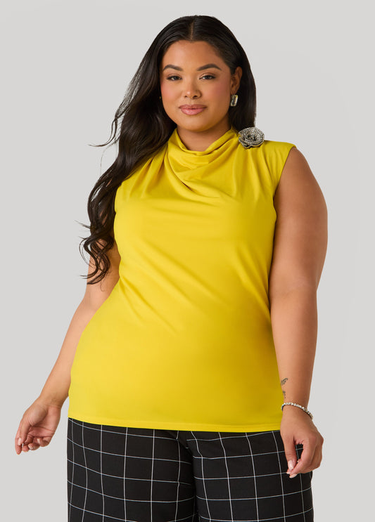 Plus Size Crystal Rose Embellished Knit Top