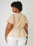 Textured Faux Wrap Top