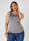 Plus Size Basic Tank Top Loose Plus Size Everyday Basic Knit Cami