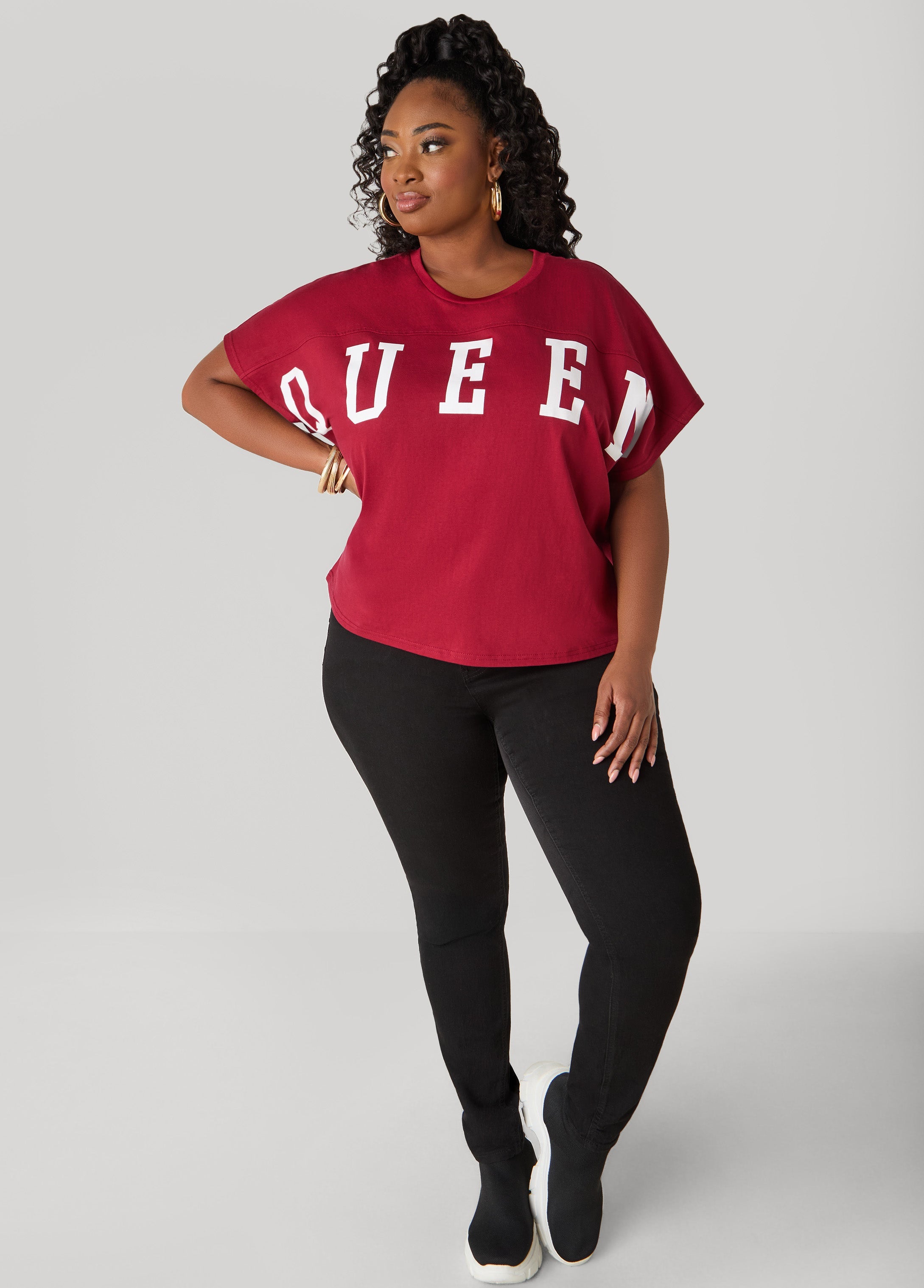 Plus Size Queen Graphic Tee Plus Size T Shirt Box Fit Top