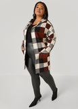 Plaid Hooded Cardigan