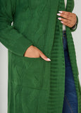 Pocketed Cable Knit Duster
