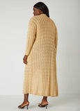 Pocketed Cable Knit Duster