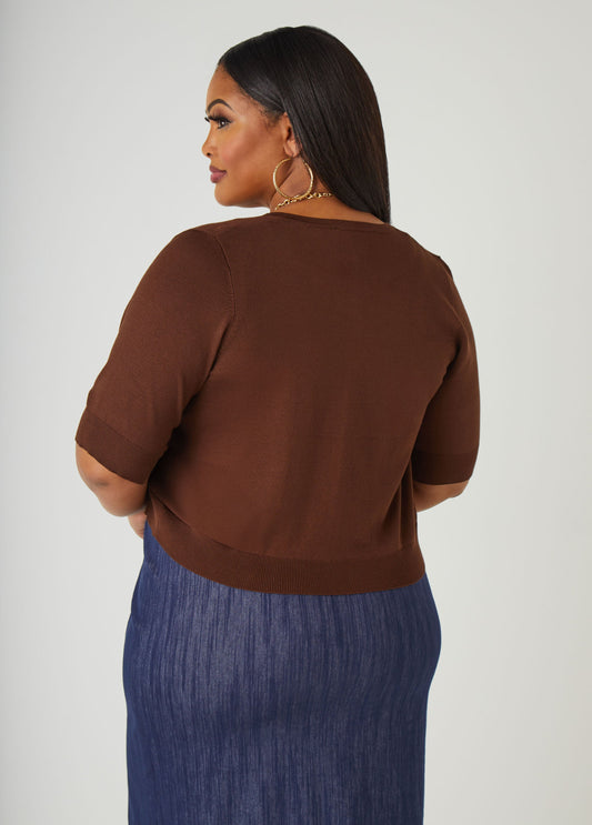 Cropped Knit Cardigan