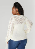 Drawstring Crochet Sweater
