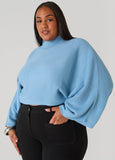 Plus Size Cropped Mock Neck Sweater