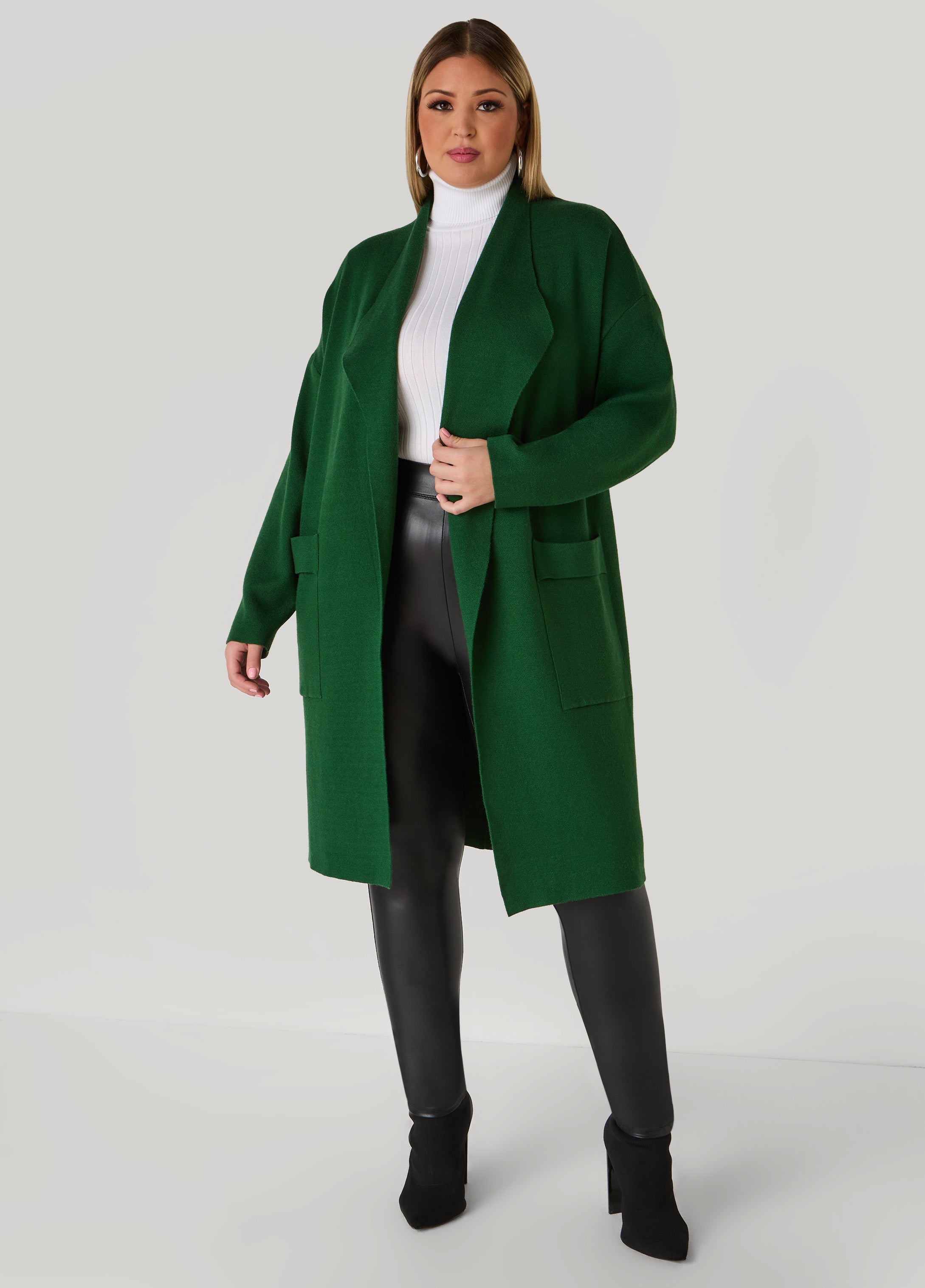 Plus Size Shawl Collar Cardigan
