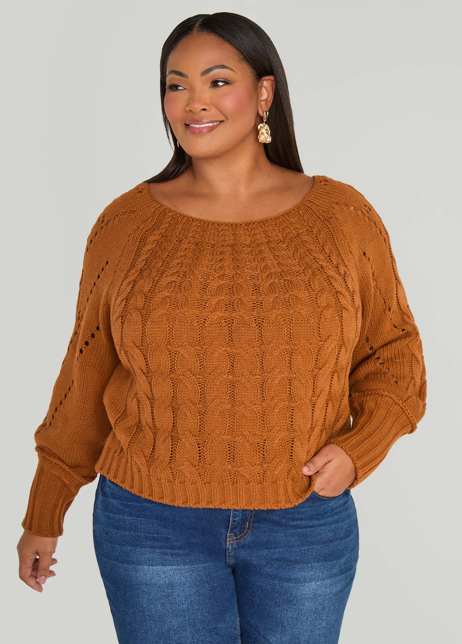 Plus Size Cable Knit Sweater