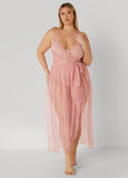 Plus Size Lingerie Bodysuit And Skirt Set