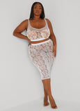 Plus Size Two Piece Lace Lingerie Skirt Set