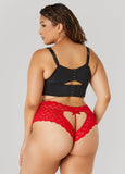Heart Cutout Crotchless Hipsters