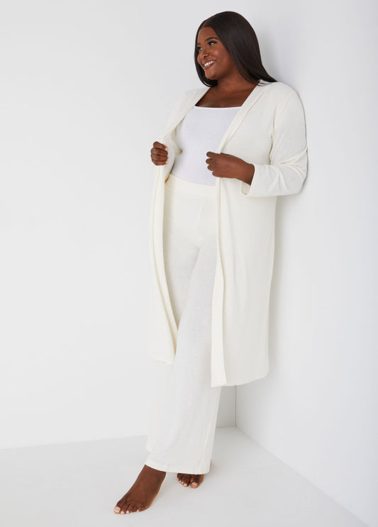 Brushed Hacci Knit Lounge Duster