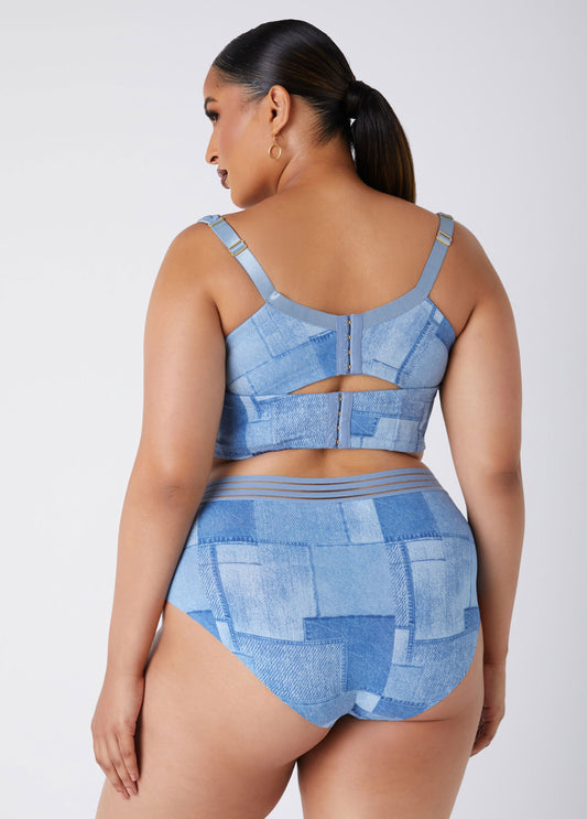 Denim Sheer Waist Brief Panty