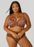 Plus Size Animal Print Full Coverage Butterfly Bra