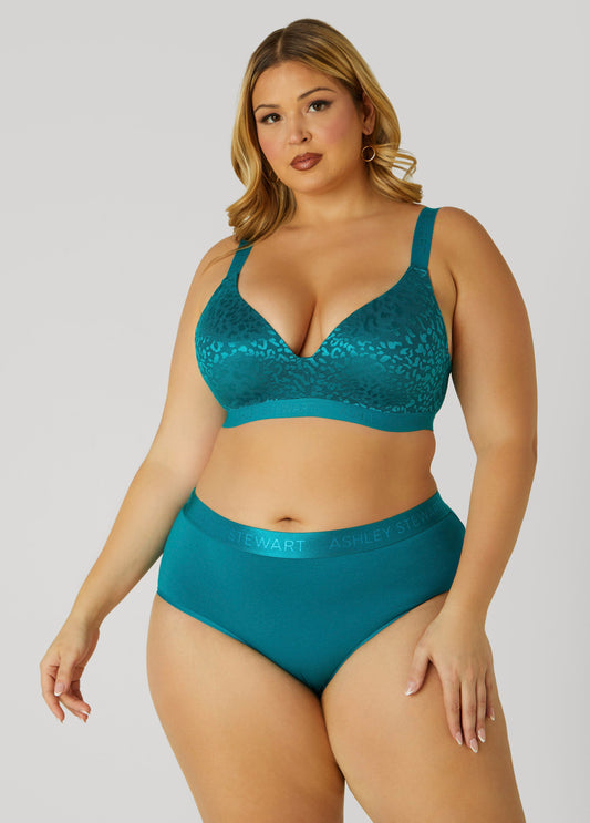 Plus Size Wireless Leopard Bra