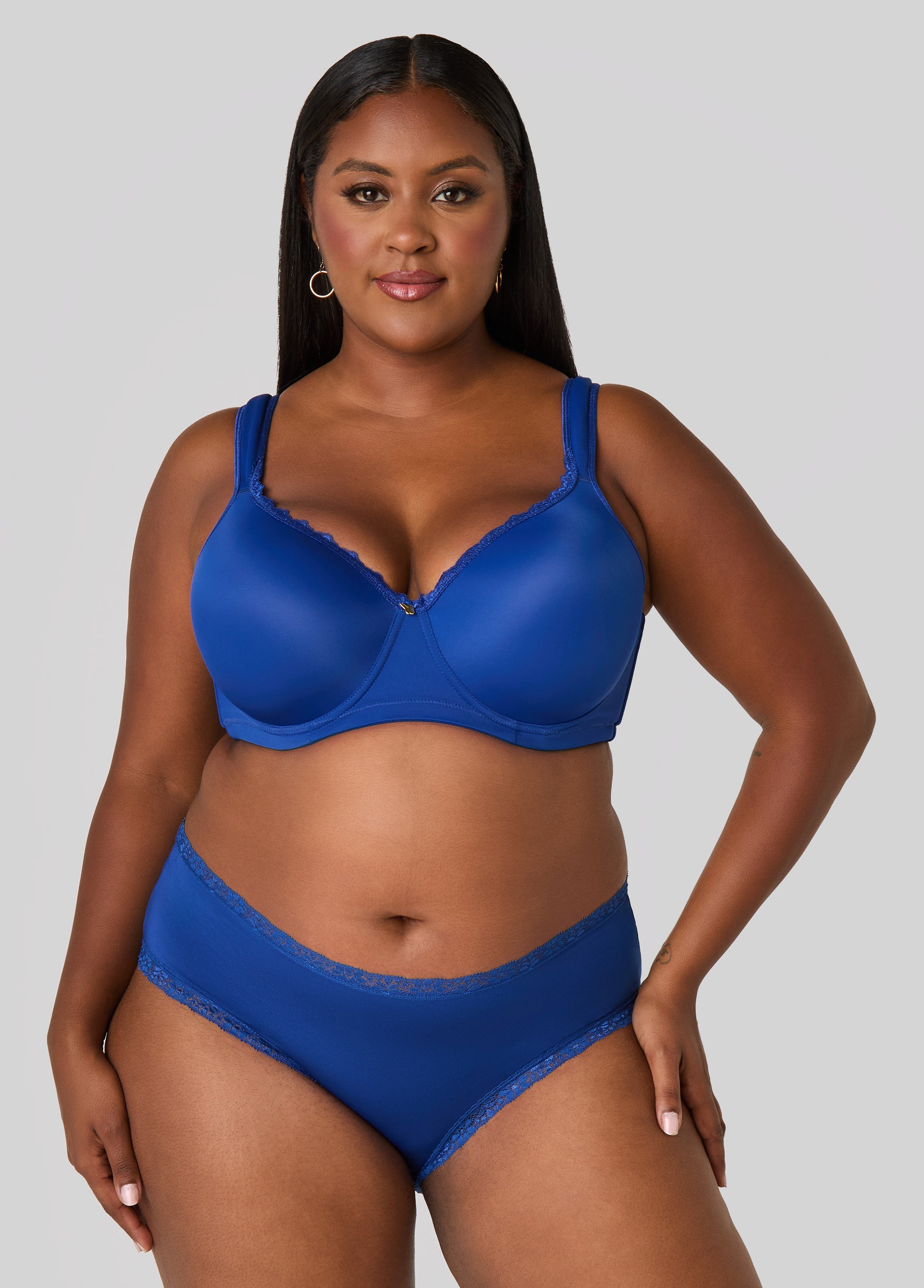 Plus Size High Waist Lace Trimmed Briefs Plus Size Full Coverage Briefs