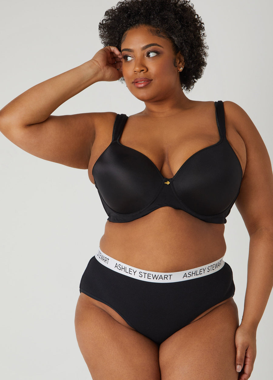 Plus Size Ribbed Hipster Panty Plus Size Full Coverage Plus Size Brief
