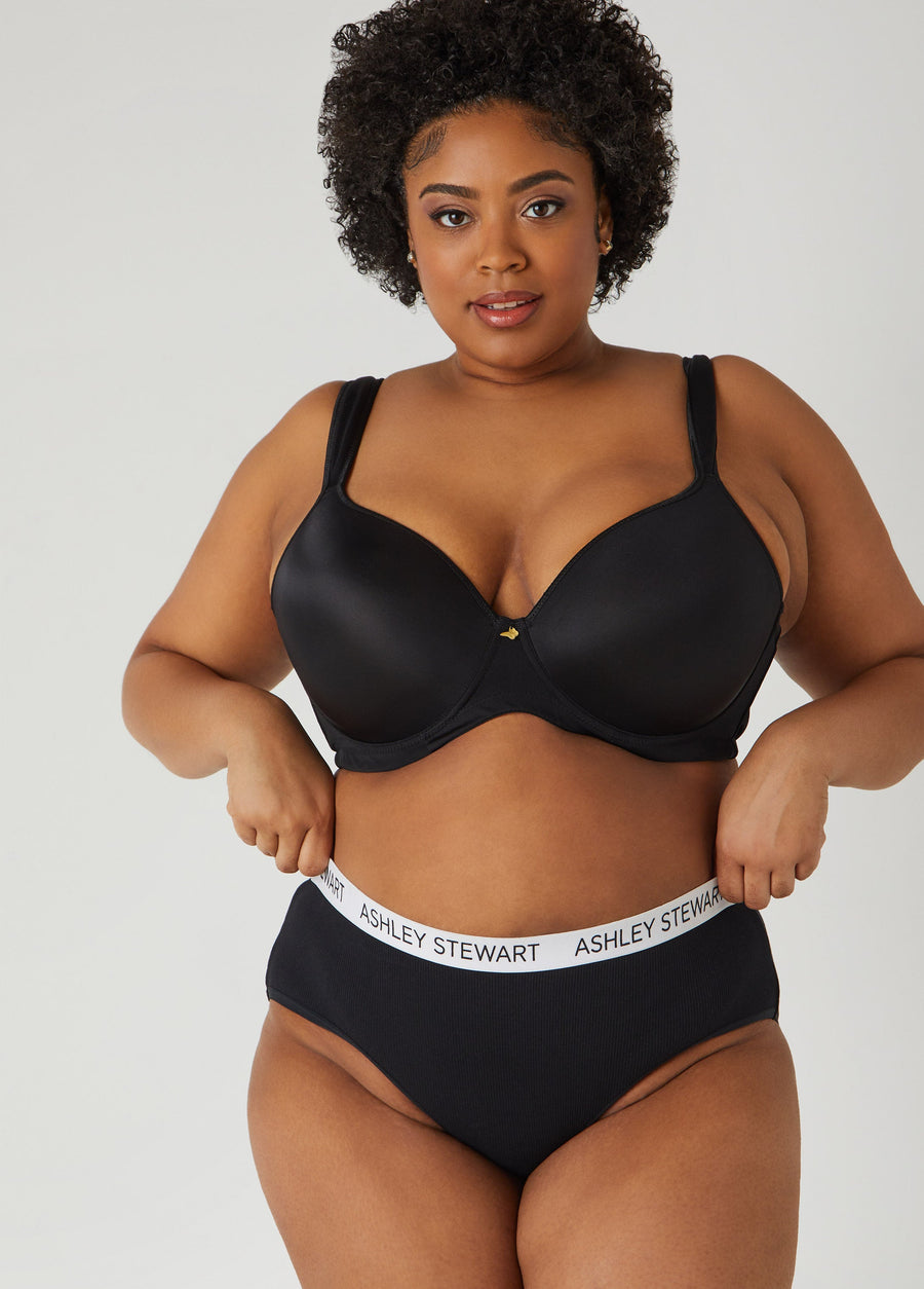 Plus Size Ribbed Hipster Panty Plus Size Full Coverage Plus Size Brief