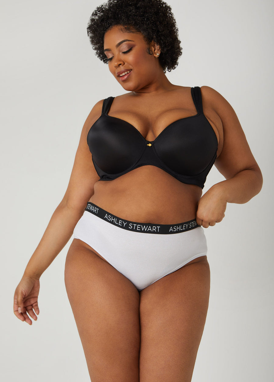 Plus Size Ribbed Hipster Panty Plus Size Full Coverage Plus Size Brief