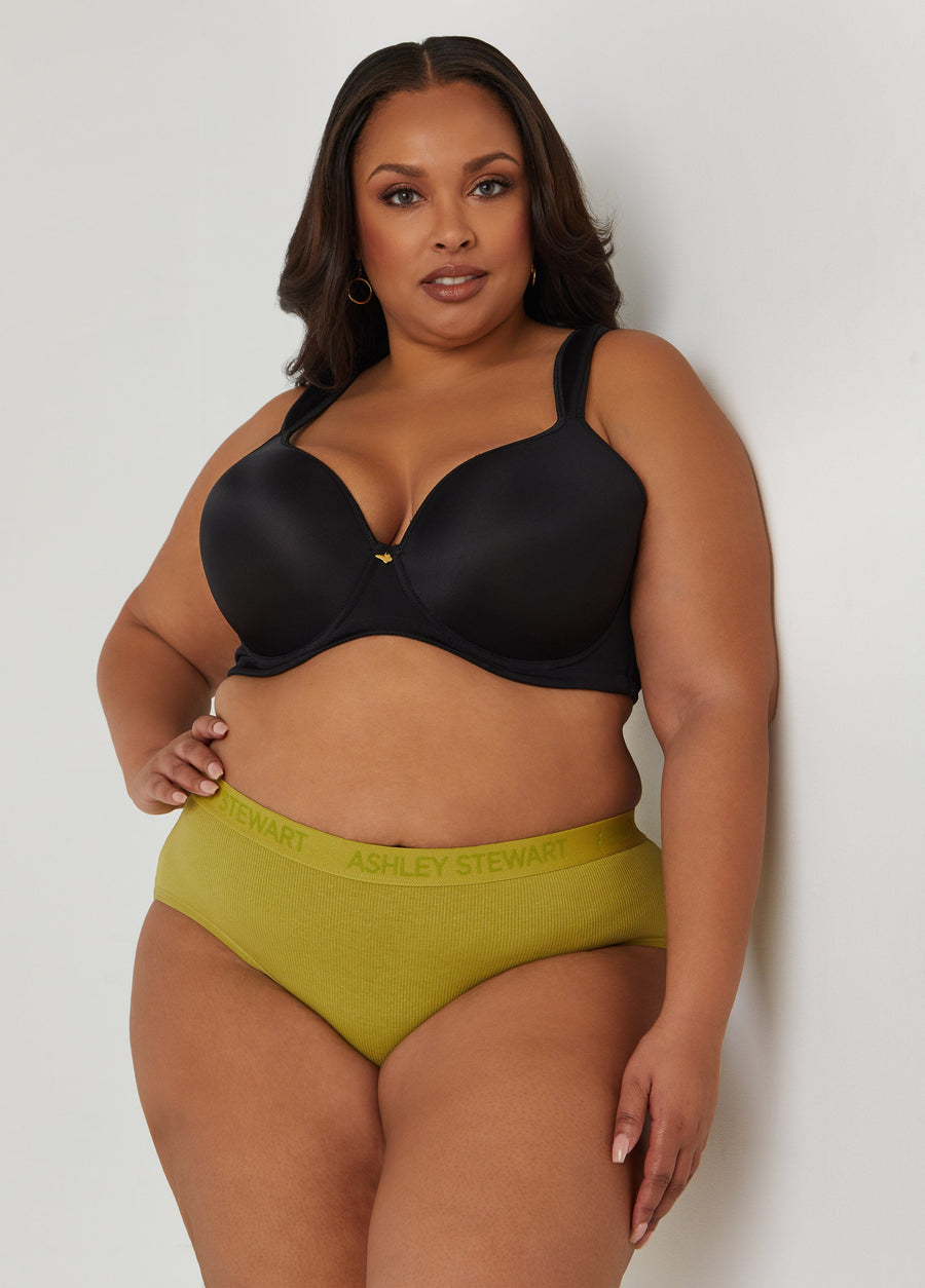 Plus Size Ribbed Hipster Panty Plus Size Full Coverage Plus Size Brief