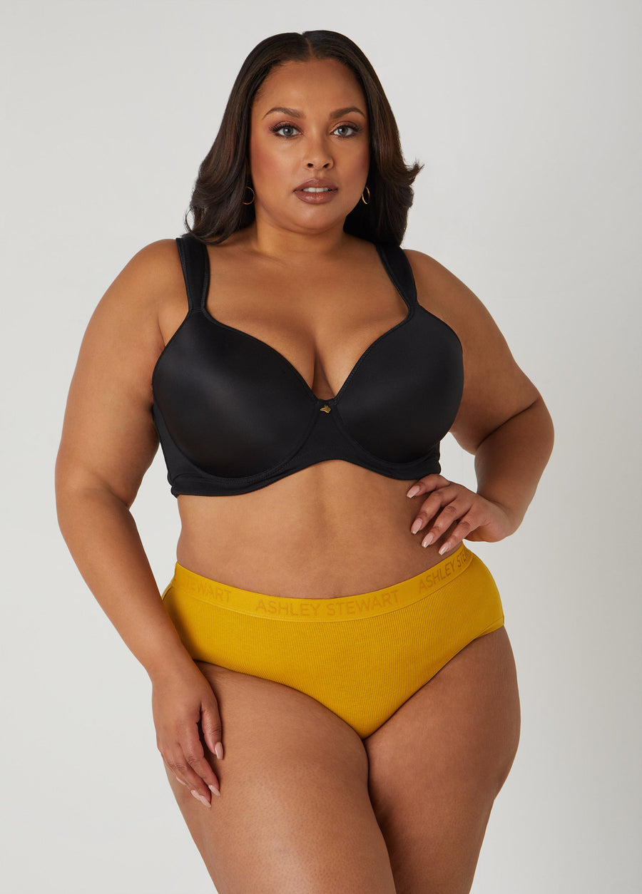 Plus Size Ribbed Hipster Panty Plus Size Full Coverage Plus Size Brief