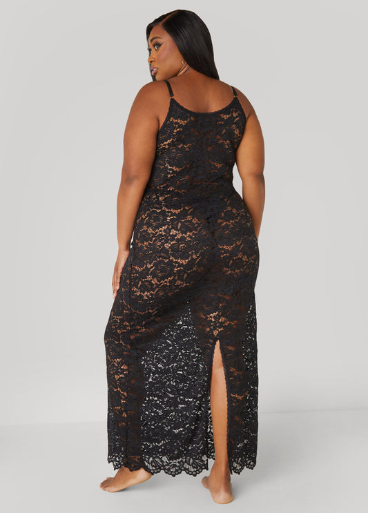 Floral Lace Lingerie Gown