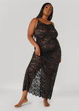 Plus Size Floral Lace Lingerie Gown