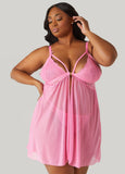 Lace And Mesh Babydoll Set
