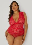 Plus Size Lace Lingerie Bodysuit
