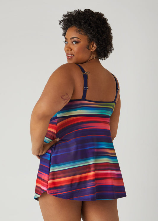 Noon Swim Striped Swimdress