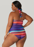 Noon Swim Striped Swimsuit