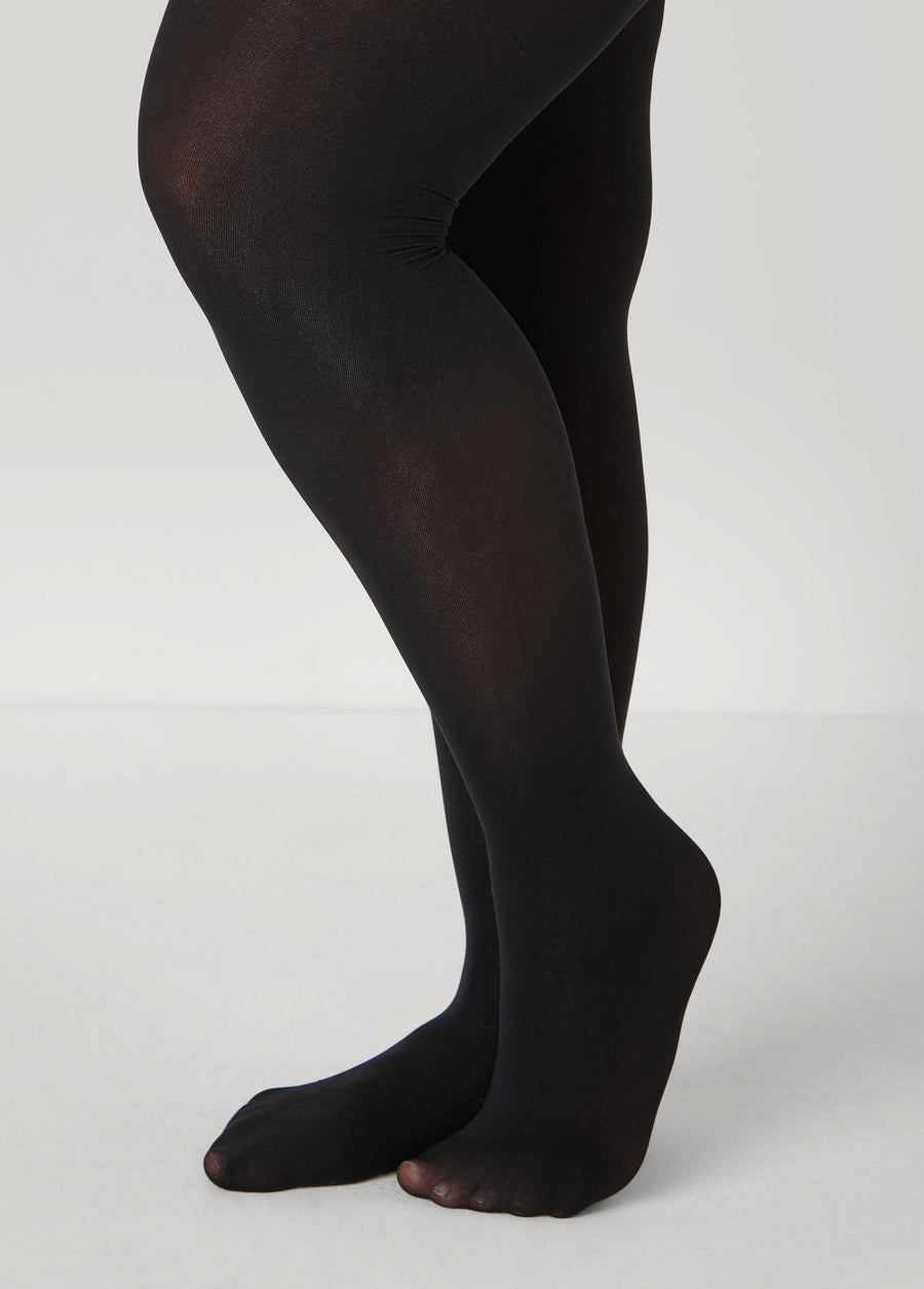 Plus Size 60 Denier Opaque Footed Tights