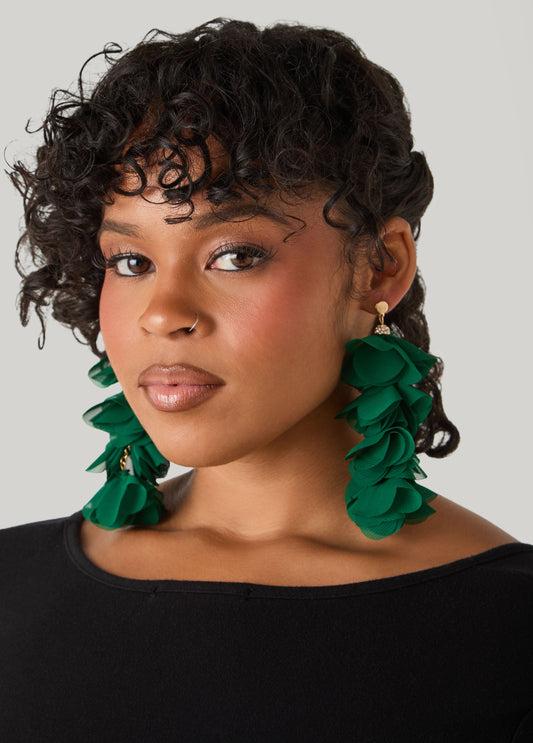 Crystal Embellished Petal Earrings