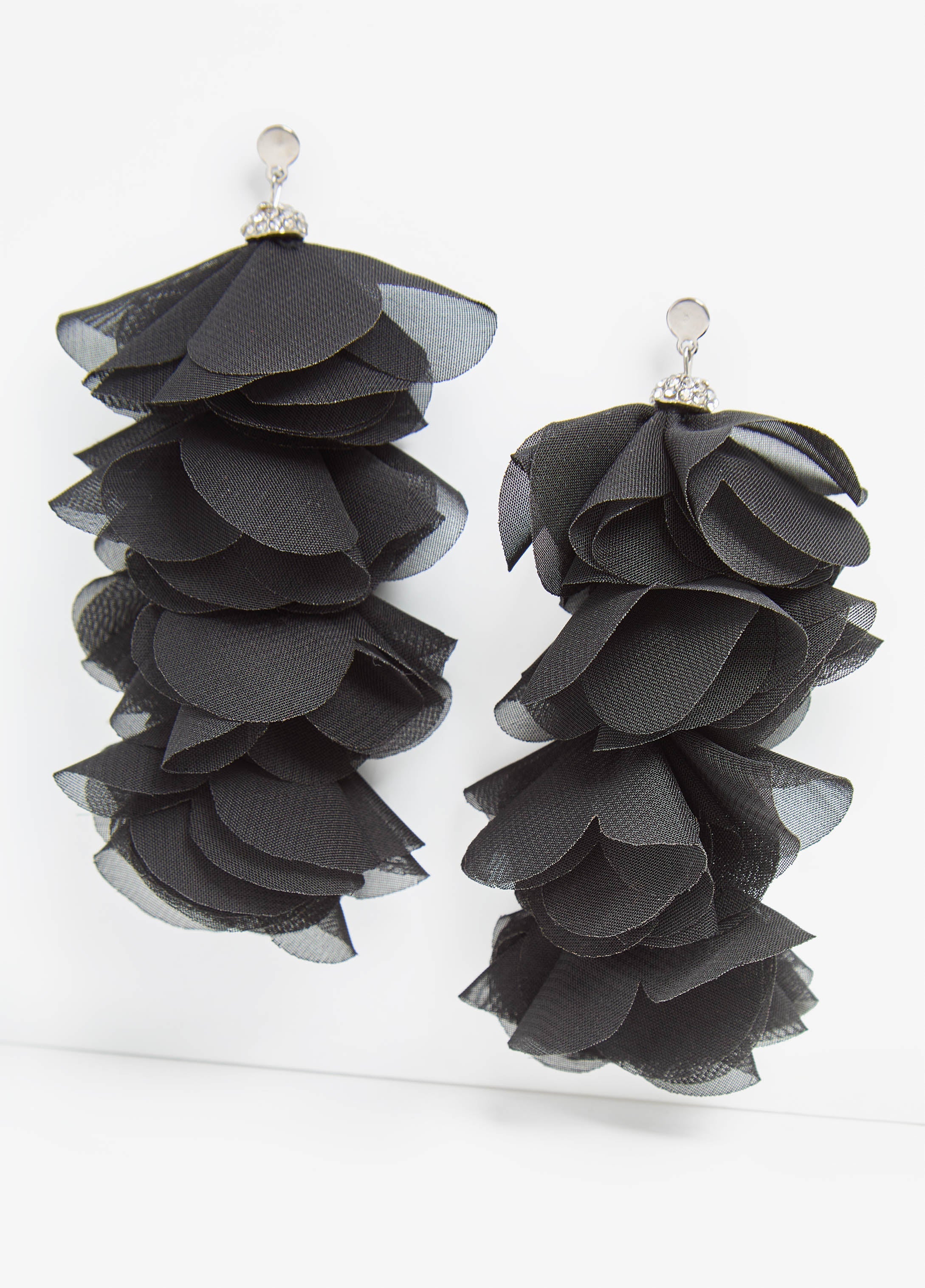 Statement Jewelry Accessories Trendy Chiffon Crystal Silver Earrings