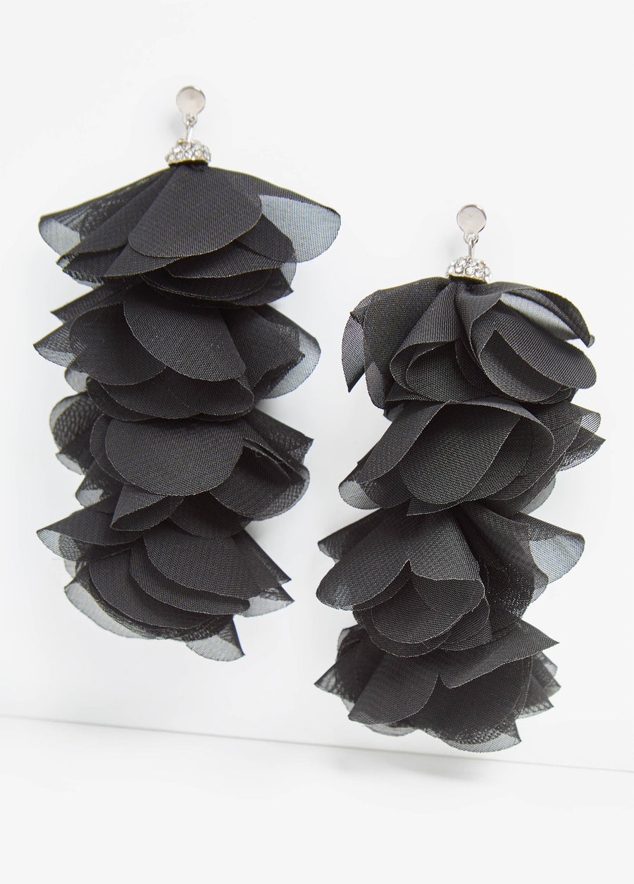 Statement Jewelry Accessories Trendy Chiffon Crystal Silver Earrings