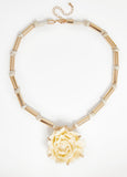 Rosette And Knotted Chiffon Necklace