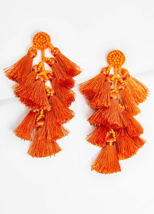 Beaded Tassel Earrings