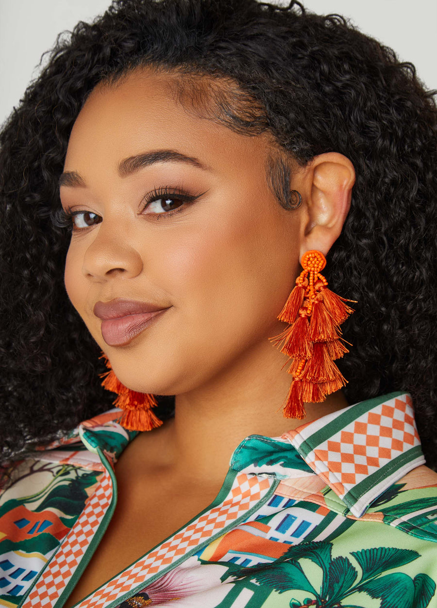 Beaded Tassel Earrings