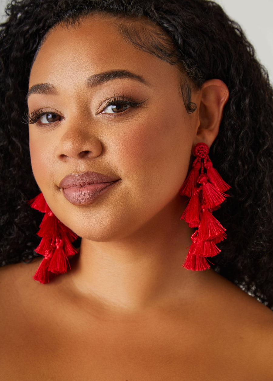 Tassel And Bead Earrings