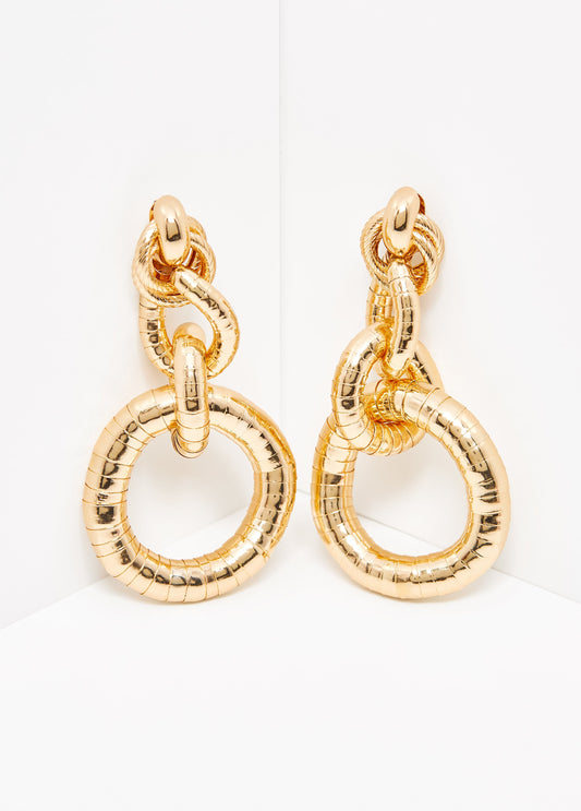 Textured Gold Tone Earrings