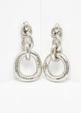 Textured Silver Tone Earrings